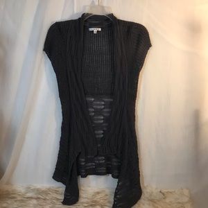 Cabi ‎ Gray knit asymmetric open front sweater